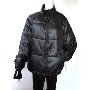 UGG IZZIE PUFFER NYLON JACKET -WATER REPELLANT -BLACK -SIZE L -NWT